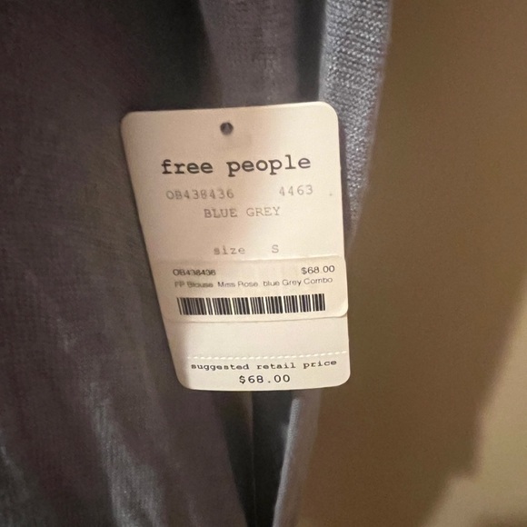 NWT Free People oversized light-wt long sleeve faux wrap drape top, size Small - Picture 3 of 7